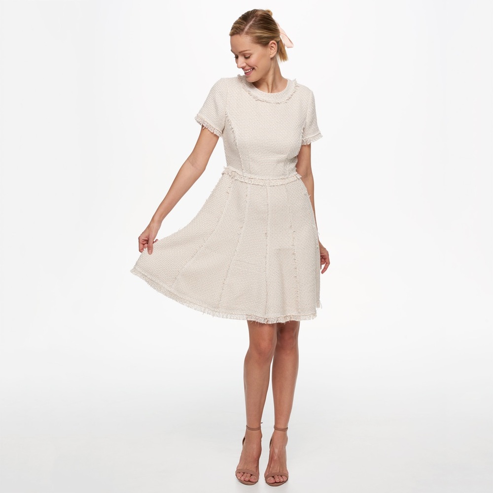 Eliza J Tweed Fit and Flare Dress.